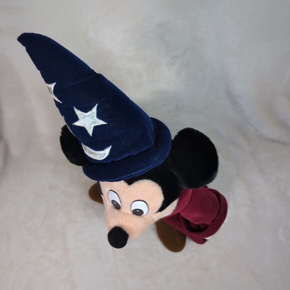 Disney Store Fantasia Sorcerer Mickey Mouse 12" Plush Toy VTG 90s 17" w/Hat EUC - Picture 7 of 11